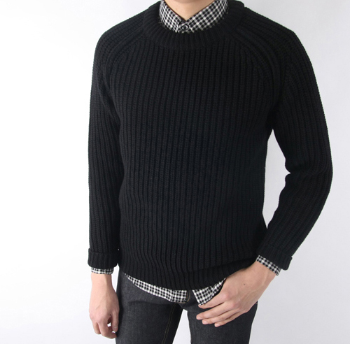 L. fisherman knit (black) 