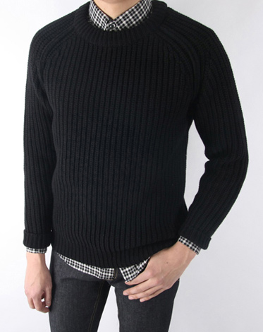 L. fisherman knit (black) 